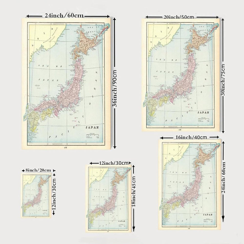 1892 Vintage Japan Map Antique Japan Map Gallery Wall Art Map Collector Gift for Travelers Living Room Bedroom Room Decor Poster Wall Art Print Dining Room Home Decor Painting Office Poster08X12Inch(2