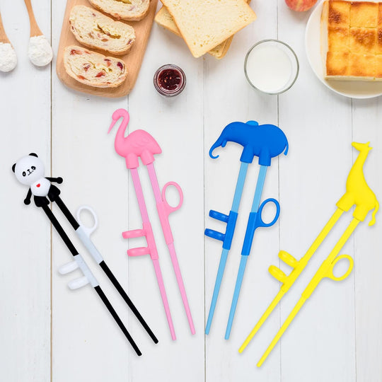 4 Pcs Kid Chopsticks, Learning Chopsticks Helper for Kids, Training Chopsticks with Animals for Beginners